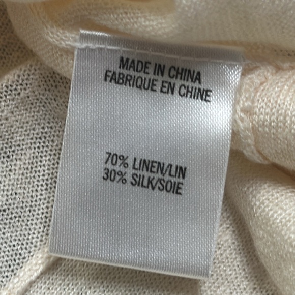 Theory cream beige linen slik top size large - Picture 5 of 6